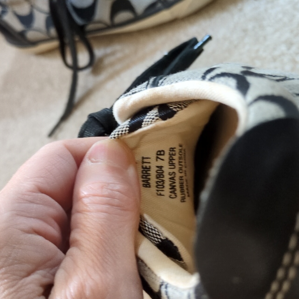 Coach Shoes, Size 7. Worn A Few Times. Canvas, Leather & Rubber. - Picture 7 of 7